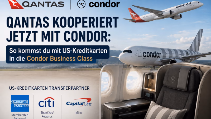 Qantas kooperiert jetzt mit Condor: So kommst du mit US-Kreditkarten in die Condor Business Class